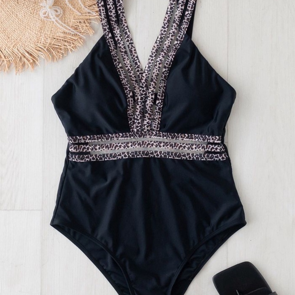 Curve XL 14 Black one piece swimsuit bathing suit by SHEIN plus size